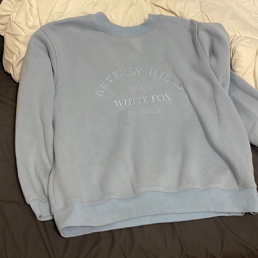 White fox Beverly Hills sweater